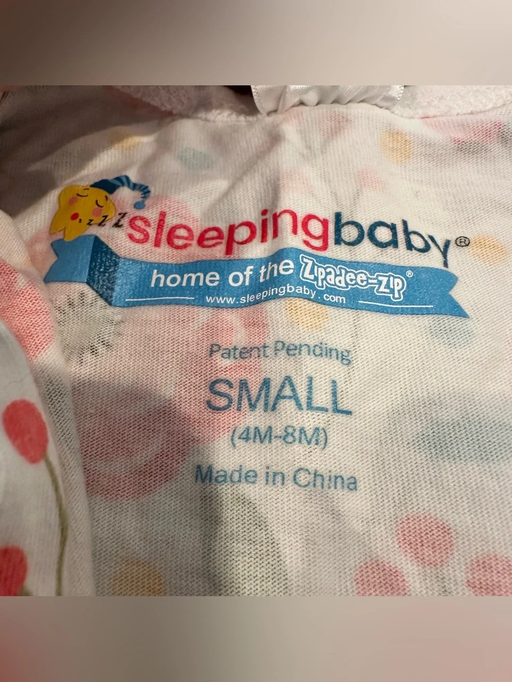 Sleeping Baby Floral Zipadeezip Lightweight Sleepsack Size Small (4-8 months)